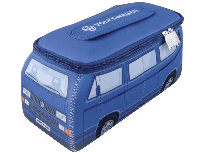 BRISA VW Collection - Volkswagen Neoprene Universal Makeup Cosmetics Toiletry Travel Pharmacy Bag in T3 Bus Vanagon Design (Blue/Large) - Image 1
