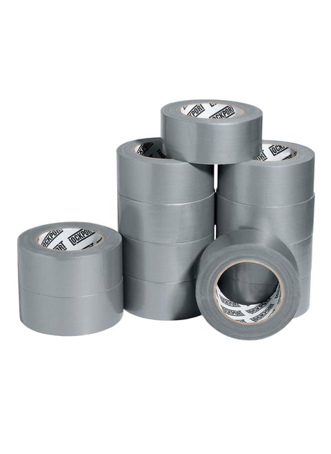 12 Rolls of Silver Duct Tape 14 Yards x 2 Inches, Heavy-Duty Waterproof Tape for Patching, Sealing, Securing Cables, and Labels, Easy to Remove and Leaves No Residue