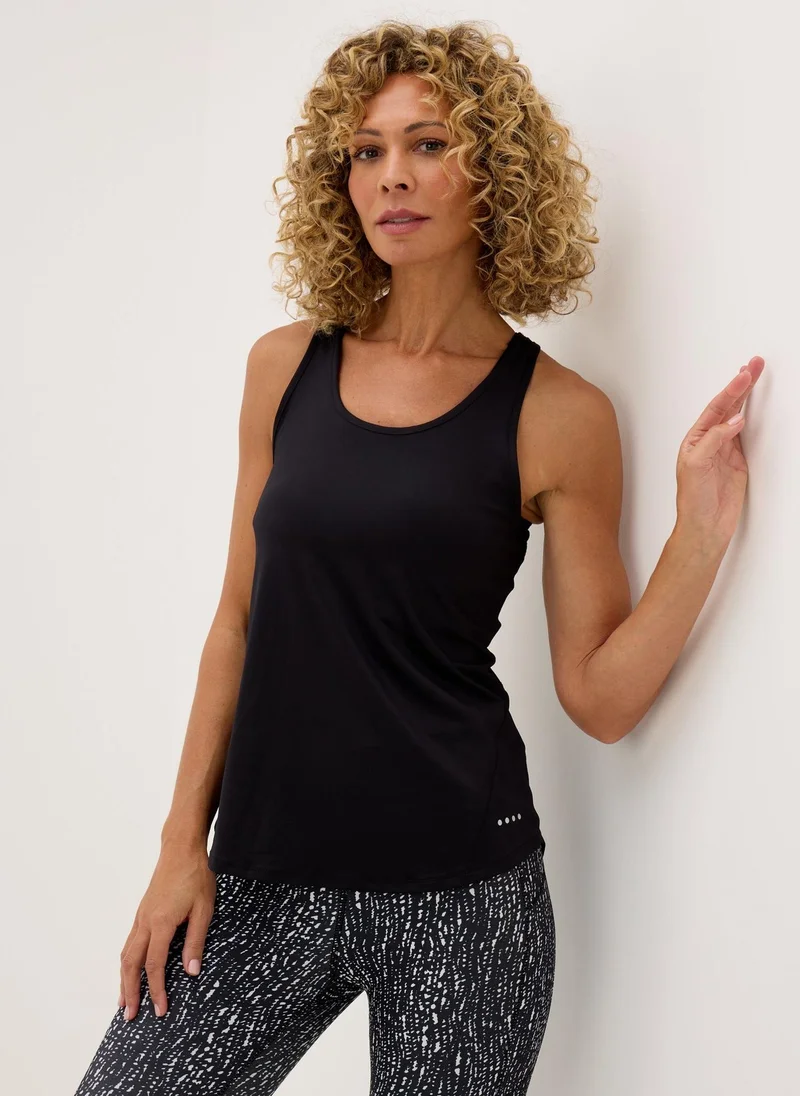Matalan Souluxe Black Mesh Sports Vest Top