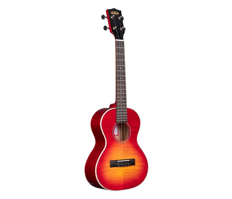 Kala Flame Maple Tenor Ukulele - Cherry Burst - Image 3