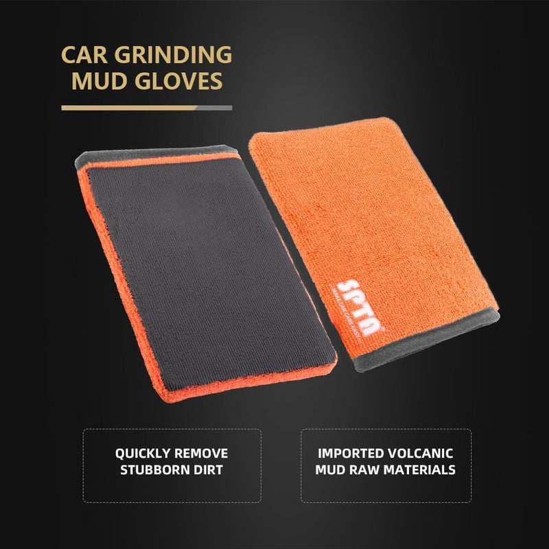 SPTA CHMLG02 Fine Grade Clay Bar Mitt - Auto Detailing Clay Eraser for Car Paint, Glass, Wheels & More - Image 2