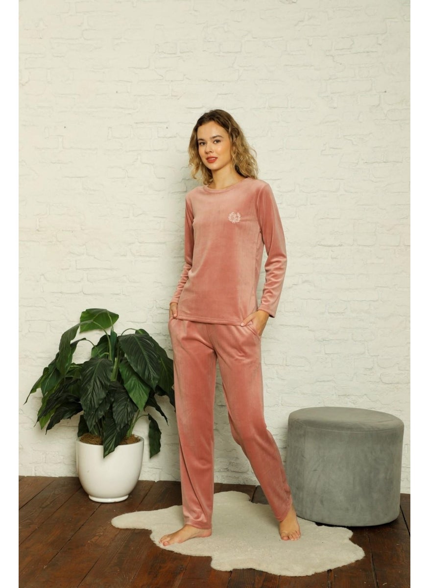 Women's Crew Neck Silky Velvet Winter Long Sleeve Pocket Pajama Set - pzsku/Z2E09CF07FCA8DC713E8FZ/45/_/1731112011/f549a076-4765-4c1b-b5c9-e665008b5c75