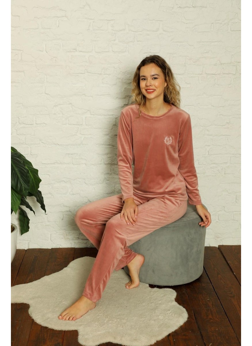 Women's Crew Neck Silky Velvet Winter Long Sleeve Pocket Pajama Set - pzsku/Z2E09CF07FCA8DC713E8FZ/45/_/1731112034/342fa02a-3d40-462d-9d38-0bfc594c22d0