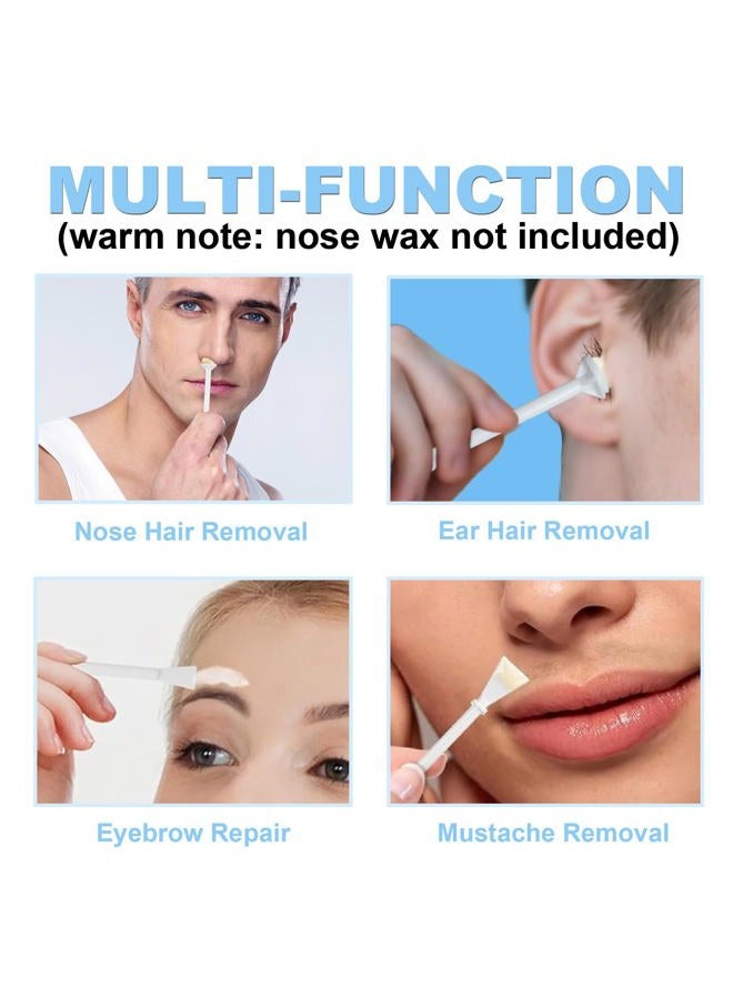 Bluezoo 100Pcs Nose Wax Sticks Applicator with Disposable Spatulas for Nostril Cleaning Ear Face Eyebrow Mustache Hair Removal for Men Women, Painless, with Delicate Packing Box for Gift, BlueZOO - Image 3