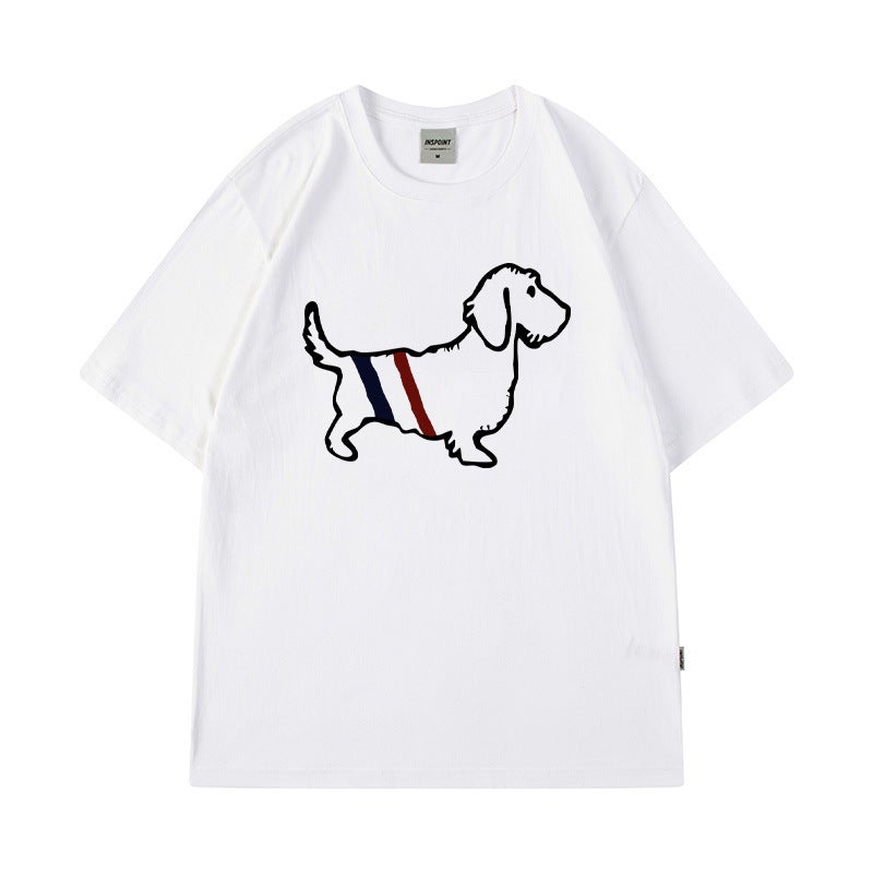 Short-Sleeved T-Shirts For Boys And Girls Korean Style Casual Cartoon Pet Dog Hip-Hop Tops Ins Style Half-Sleeved High Street Couple - Image 3