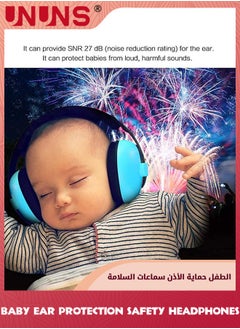 UNUNS Baby Ear Defenders,Hearing Protection Ear For Babies Toddlers Infants 0-3 Years,Noise Cancelling Baby Headphones,Noise Reduction Safety Equipment,Against Hearing Damage Improve Sleep,Blue  - Image 3