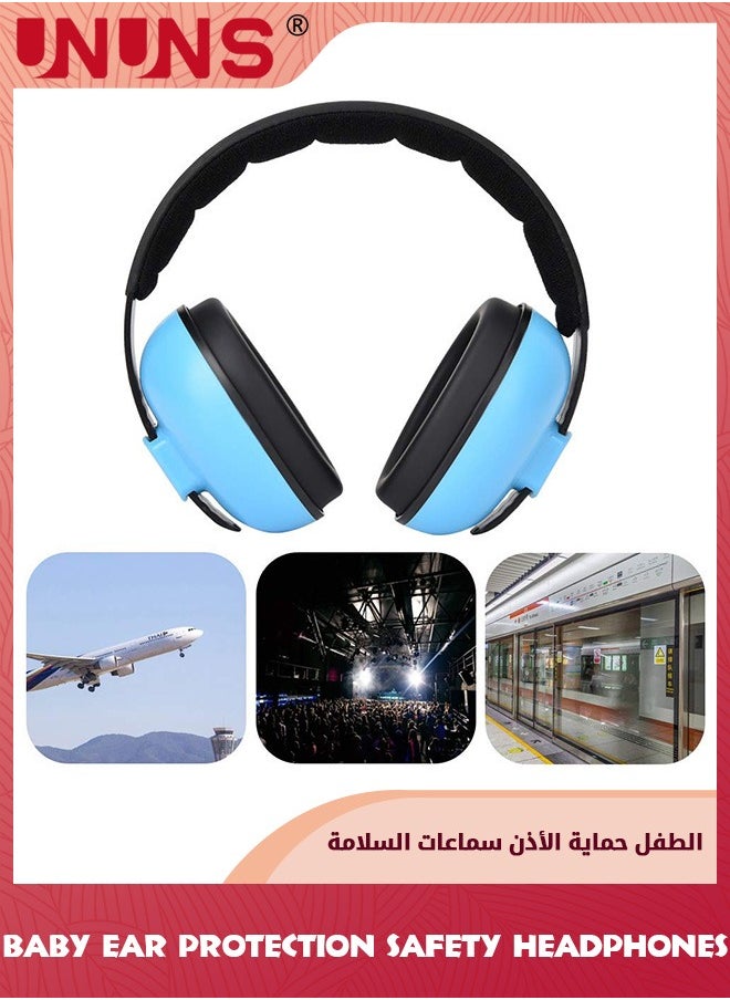 UNUNS واقيات أذن للأطفال، حماية السمع للأطفال الرضع من عمر 0-3 سنوات، سماعات رأس للأطفال مع إلغاء الضوضاء، معدات السلامة لتقليل الضوضاء، ضد تلف السمع لتحسين النوم، زرقاء  - Image 5