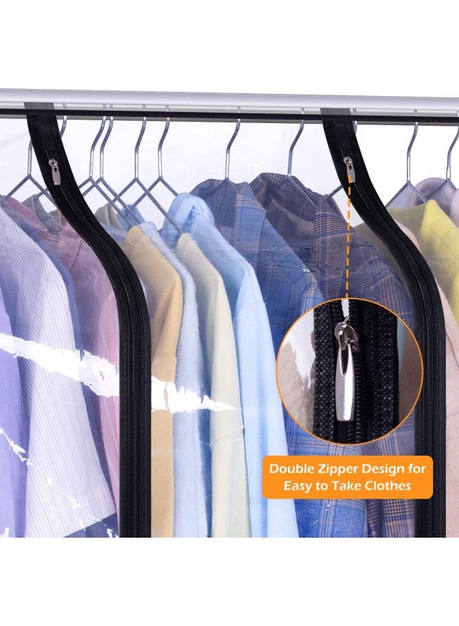 MISSLO MISSLO 40" Hanging Garment Bags for Closet Storage Clear Garment Rack Cover Bottom Enclosed Cloth Cover Hanging Clothes Storage Bag Waterproof Clothes Protector for Suits, Coats, Sweaters, Shirts  - Image 5