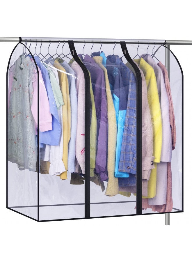 MISSLO MISSLO 40" Hanging Garment Bags for Closet Storage Clear Garment Rack Cover Bottom Enclosed Cloth Cover Hanging Clothes Storage Bag Waterproof Clothes Protector for Suits, Coats, Sweaters, Shirts  - Image 1