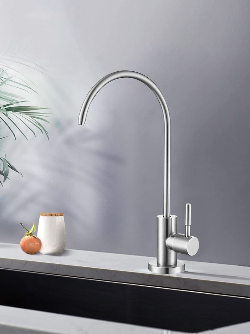 Bifordo Drinking Water Faucet,Easy to Install Sink Water RO Faucet,Lead-Free Reverse Osmosis Faucets for Kitchen Bar Sink,Brushed Nickel SUS304 Stainless Steel - Image 2