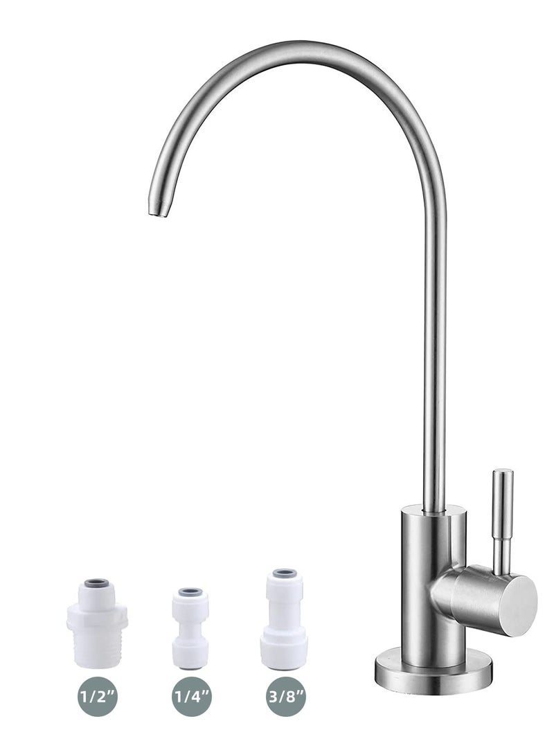 Bifordo Drinking Water Faucet,Easy to Install Sink Water RO Faucet,Lead-Free Reverse Osmosis Faucets for Kitchen Bar Sink,Brushed Nickel SUS304 Stainless Steel - Image 1