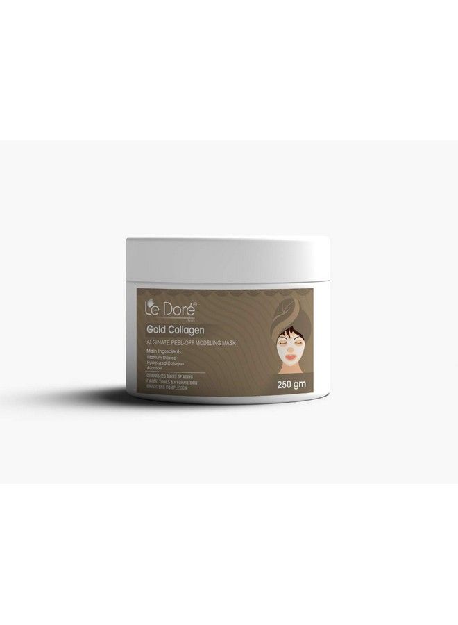 Le Dore Gold Collagen Alginate Peel Off Mask (250 Gms) ; Firm Tone Calm & Hydrate Skin - Image 1