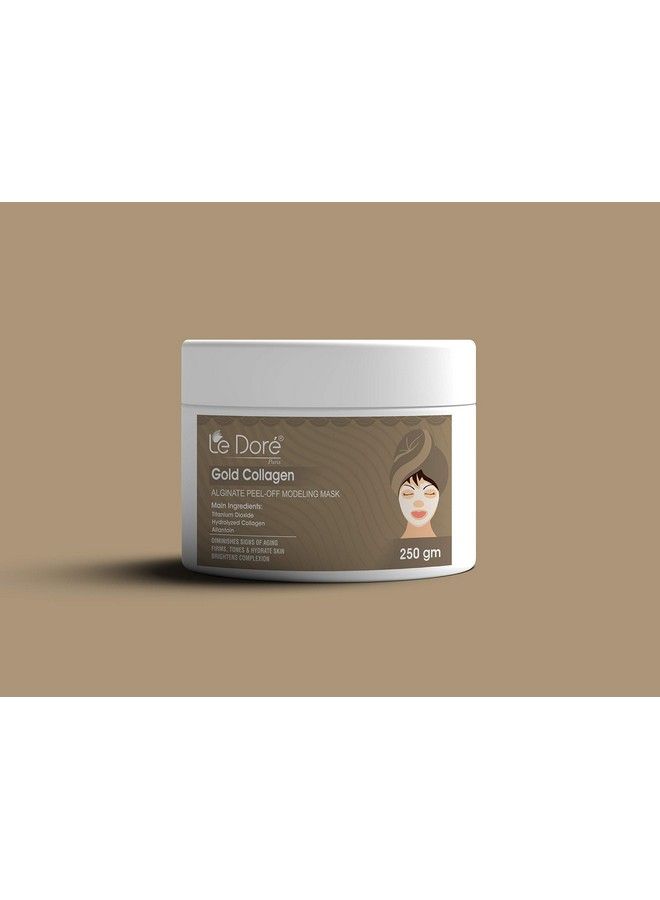 Le Dore Gold Collagen Alginate Peel Off Mask (250 Gms) ; Firm Tone Calm & Hydrate Skin - Image 3