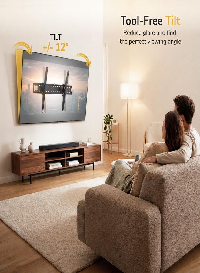 Mount-It! UL Certified Tilting TV Wall Mount for Most 43-90 Inch Flat Screen TVs, Heavy Duty Wall Mount TV Bracket Max VESA 800x400, Holds up to 110 lb, Tilting Display Bracket Fits 70, 80, 90 inch - Image 4