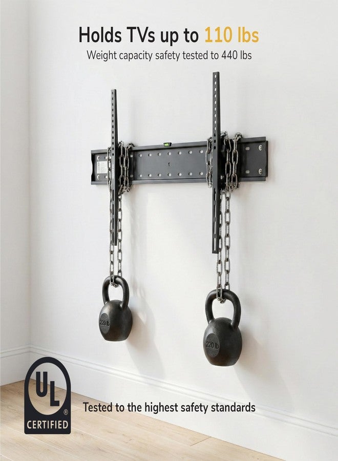 Mount-It! UL Certified Tilting TV Wall Mount for Most 43-90 Inch Flat Screen TVs, Heavy Duty Wall Mount TV Bracket Max VESA 800x400, Holds up to 110 lb, Tilting Display Bracket Fits 70, 80, 90 inch - Image 3