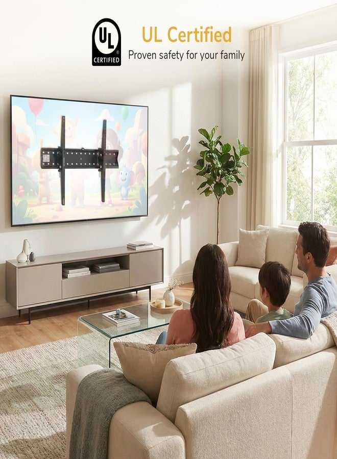 Mount-It! UL Certified Tilting TV Wall Mount for Most 43-90 Inch Flat Screen TVs, Heavy Duty Wall Mount TV Bracket Max VESA 800x400, Holds up to 110 lb, Tilting Display Bracket Fits 70, 80, 90 inch - Image 2