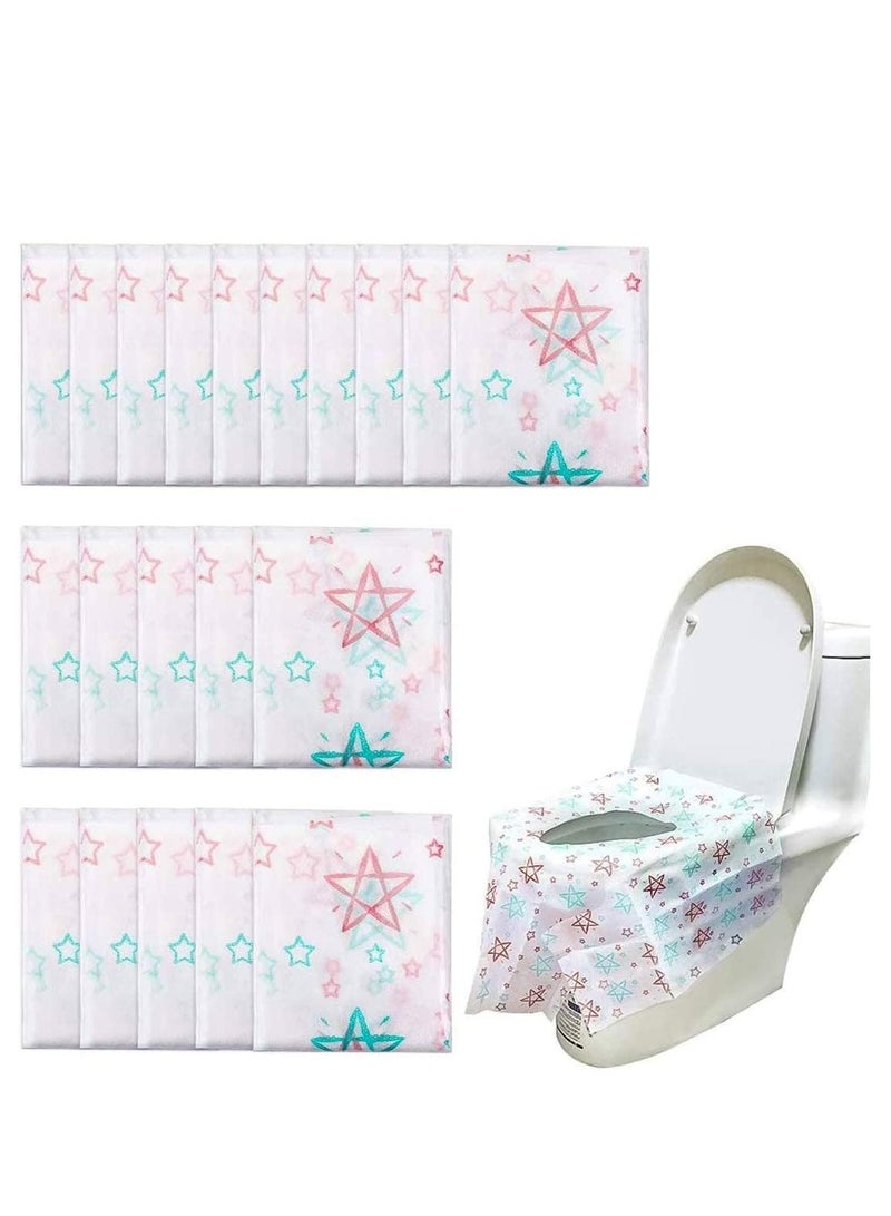 Disposable Paper Stronger Thicker Safe Antibacterial Waterproof Toilet Seat Covers Maternal Toilet mat Travel Essential Office Kids Potty Training or Public Toilet 20PCS