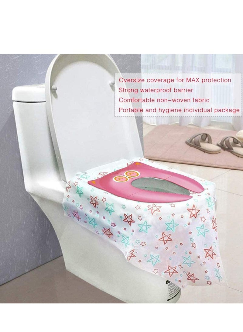 Disposable Paper Stronger Thicker Safe Antibacterial Waterproof Toilet Seat Covers Maternal Toilet mat Travel Essential Office Kids Potty Training or Public Toilet 20PCS