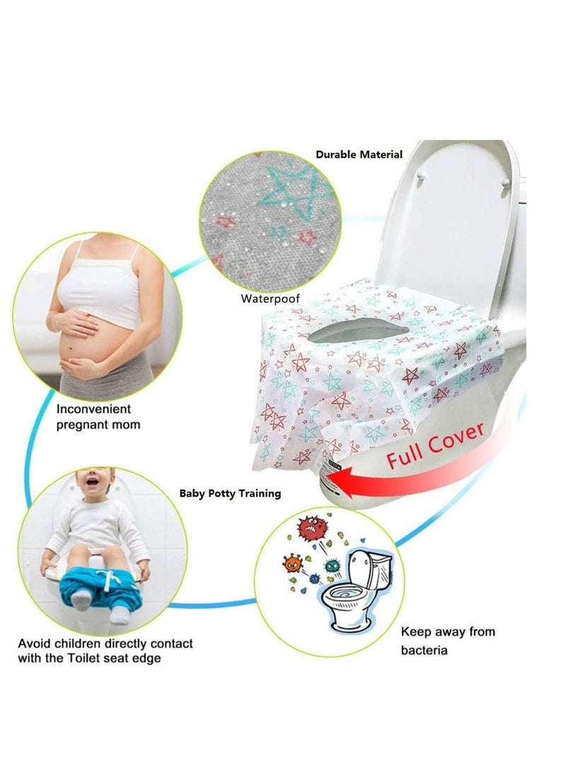 Disposable Paper Stronger Thicker Safe Antibacterial Waterproof Toilet Seat Covers Maternal Toilet mat Travel Essential Office Kids Potty Training or Public Toilet 20PCS