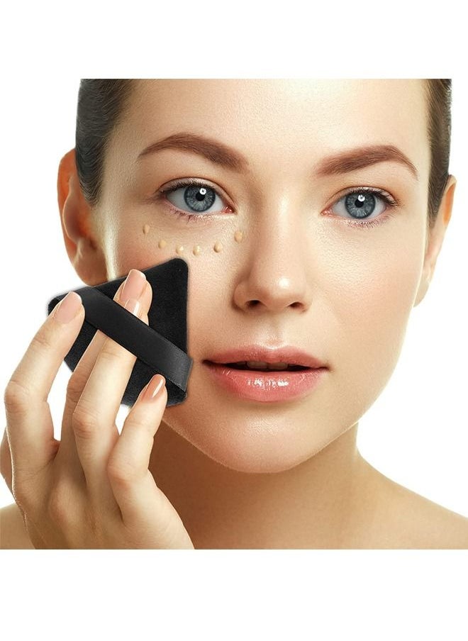 10 PCS Triangle Makeup Puff Pure Cotton Powder Soft Cosmetics Mineral Wet Dry Tool - Black