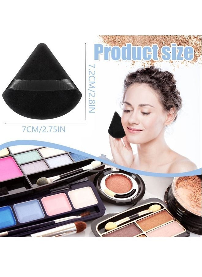 10 PCS Triangle Makeup Puff Pure Cotton Powder Soft Cosmetics Mineral Wet Dry Tool - Black