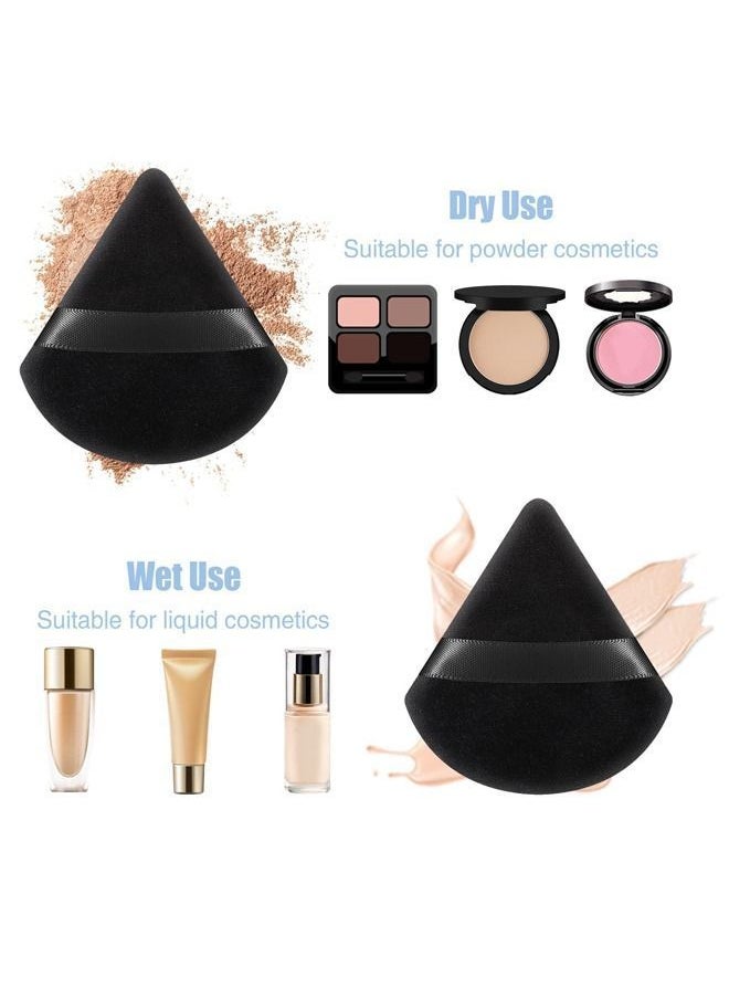 10 PCS Triangle Makeup Puff Pure Cotton Powder Soft Cosmetics Mineral Wet Dry Tool - Black