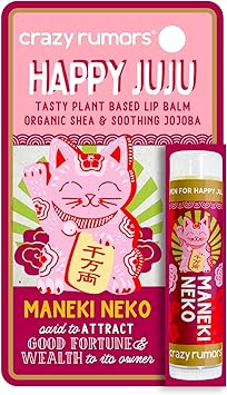 Crazy Rumors Happy Juju All Natural PlantBased Lip Balm with Organic Shea Jojoba 1 Pack Maneki Neko - Image 1