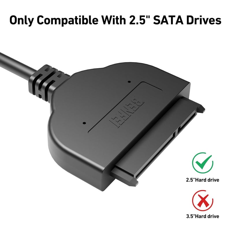 Benfei كابل SATA إلى USB، محول 2 في 1 USB-C/USB 3.0 إلى SATA III متوافق مع محركات الأقراص الصلبة HDD و SSD بحجم 2.5 بوصة - Image 3
