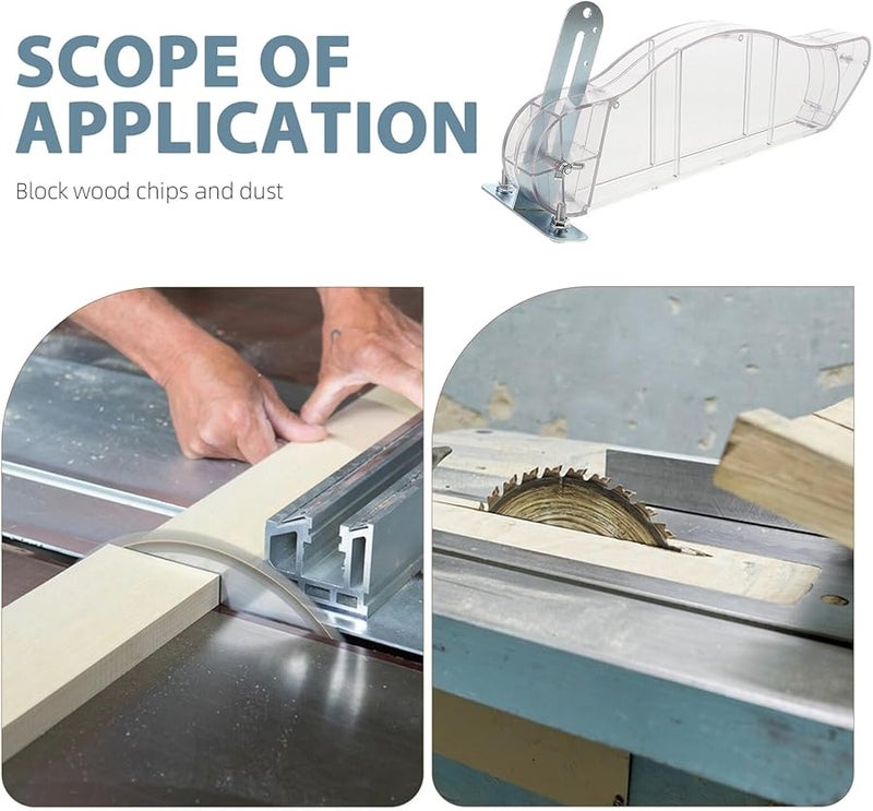 غطاء واقي شفاف لمنشار الطاولة، غطاء حماية من الغبار، درع أمان للأعمال الخشبية - Image 4