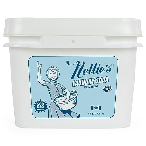 Nellie's Nellies Laundry Soda Concentrated Laundry Detergent Powder Bulk 500 Loads Vegan Hypoallergenic FragranceFree and NonToxic Formula Made in Canada