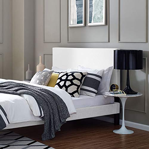 Modway Taylor FullQueen Upholstered Linen Fabric Headboard White