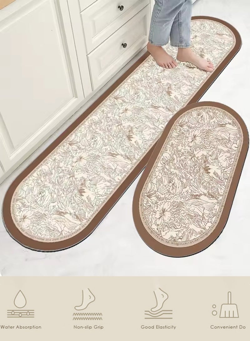 سجادة أرضية للمطبخ، غير قابلة للانزلاق، مقاومة للماء والبقع، فائقة الامتصاص وسهلة التنظيف، متينة وخالية من الفورمالديهايد، سجادة أرضية بنمط أنيق للمطبخ، وغرفة الغسيل، والمكتب، والاستخدام المنزلي (تصميم عصري) - Image 1