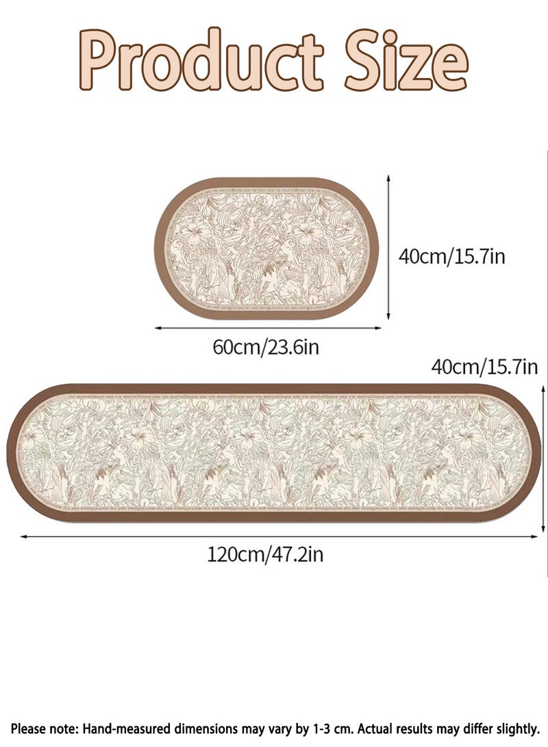 سجادة أرضية للمطبخ، غير قابلة للانزلاق، مقاومة للماء والبقع، فائقة الامتصاص وسهلة التنظيف، متينة وخالية من الفورمالديهايد، سجادة أرضية بنمط أنيق للمطبخ، وغرفة الغسيل، والمكتب، والاستخدام المنزلي (تصميم عصري) - Image 2