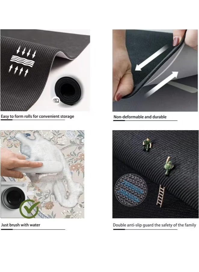 سجادة أرضية للمطبخ، غير قابلة للانزلاق، مقاومة للماء والبقع، فائقة الامتصاص وسهلة التنظيف، متينة وخالية من الفورمالديهايد، سجادة أرضية بنمط أنيق للمطبخ، وغرفة الغسيل، والمكتب، والاستخدام المنزلي (تصميم عصري) - Image 4