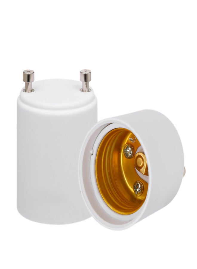 2 Pcs GU24 to E26 E27 Adapter LED Light Bulb Holder Socket Converter PBT Fireproof Material GU24 Pin Base Fixture to E26 E27 Standard Screw-in Socket - Image 1