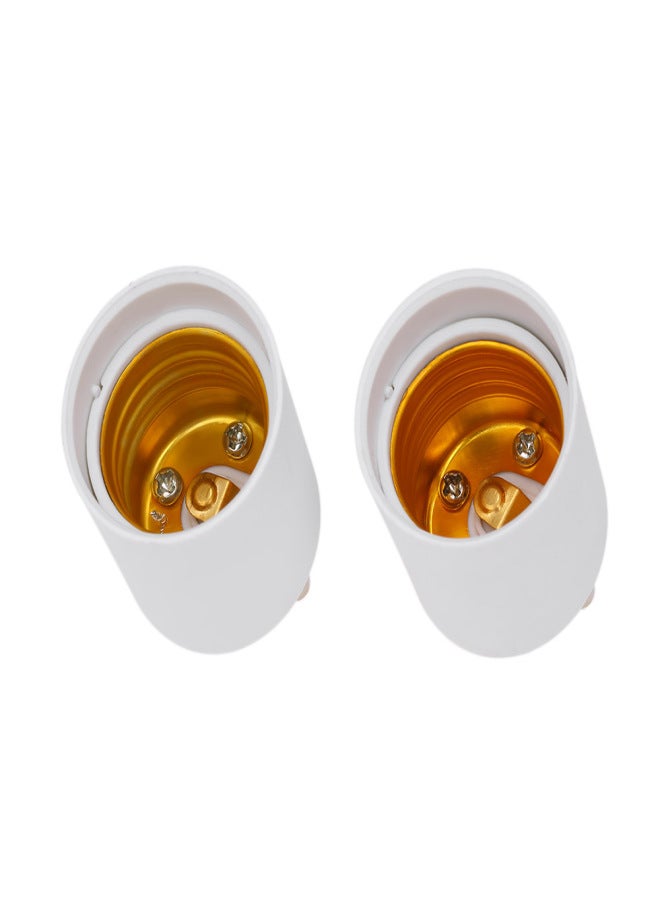 2 Pcs GU24 to E26 E27 Adapter LED Light Bulb Holder Socket Converter PBT Fireproof Material GU24 Pin Base Fixture to E26 E27 Standard Screw-in Socket - Image 4