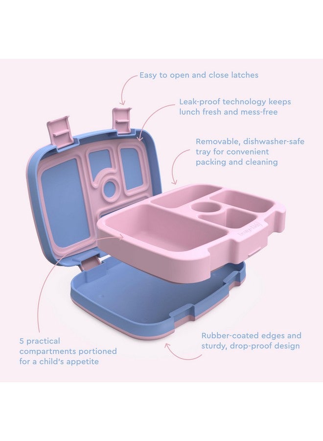 بنتجو صندوق غداء للأطفال من Bentgo Kids Prints، مقاوم للتسرب، بخمسة أقسام، بتصميم بينتو - أحجام مثالية للحصص للأعمار من 3 إلى 7 سنوات، متين، مقاوم للسقوط، آمن للاستخدام في غسالة الأطباق، ومصنوع من مواد خالية من مادة BPA (لون لافندر جالاكسي) - Image 3