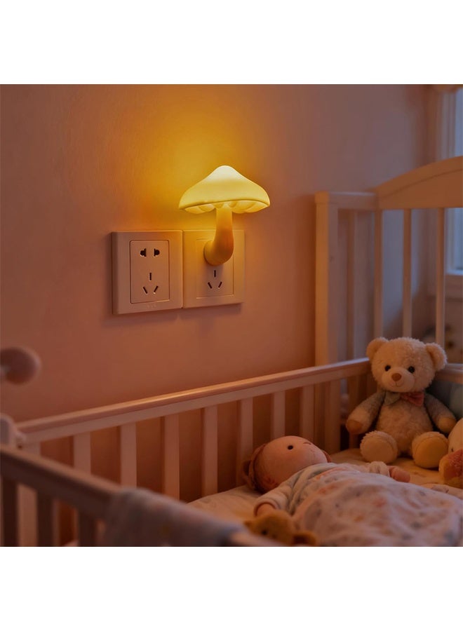 Sensor LED Night Lights for Adults Kids NightLight Cute Mushroom Night Light Plug in Wall Lamps for Bedroom, Bathroom,Toilet, Stairs, Kitchen, Hallway Corridor Warm Yellow - Image 5