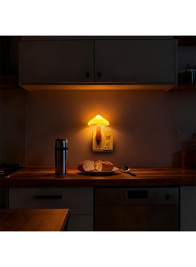 Sensor LED Night Lights for Adults Kids NightLight Cute Mushroom Night Light Plug in Wall Lamps for Bedroom, Bathroom,Toilet, Stairs, Kitchen, Hallway Corridor Warm Yellow - Image 4