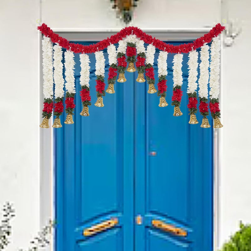 ProKart Premium Beads Decorative 3.15 feet Toran | Valance Traditional Festival Decoration | Door Hanging Ruyi, Golden Bells & Beads Wall Toran for Entrance Home, Temple & Living Room (Multi_RBT) - Image 1