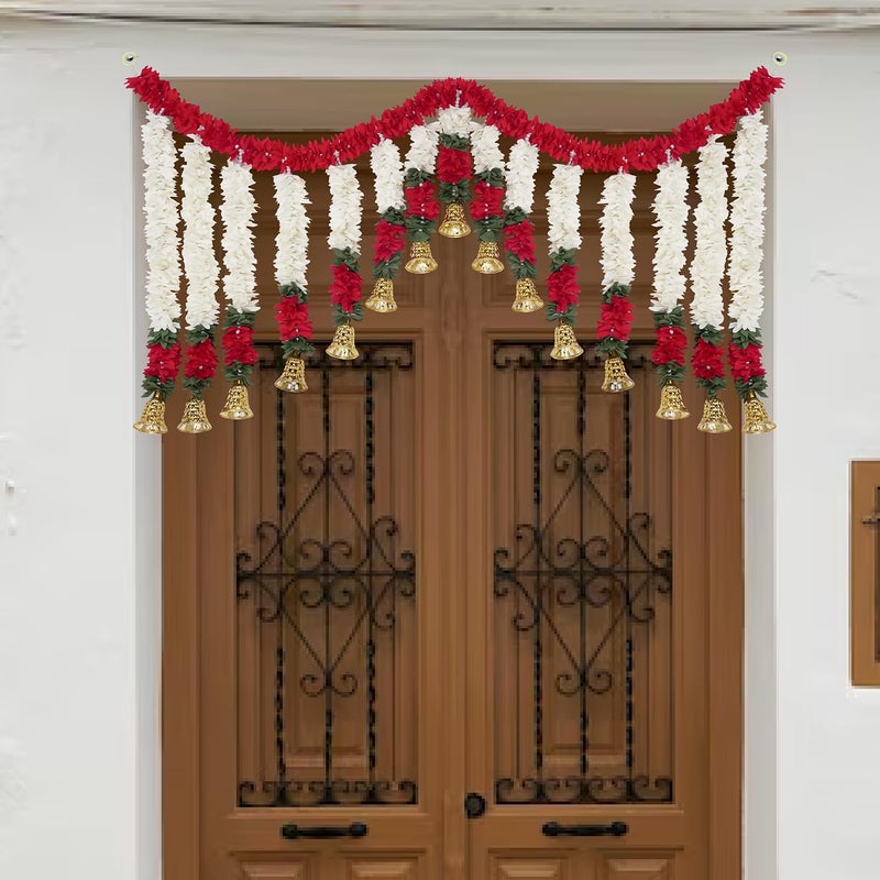 ProKart Premium Beads Decorative 3.15 feet Toran | Valance Traditional Festival Decoration | Door Hanging Ruyi, Golden Bells & Beads Wall Toran for Entrance Home, Temple & Living Room (Multi_RBT) - Image 2