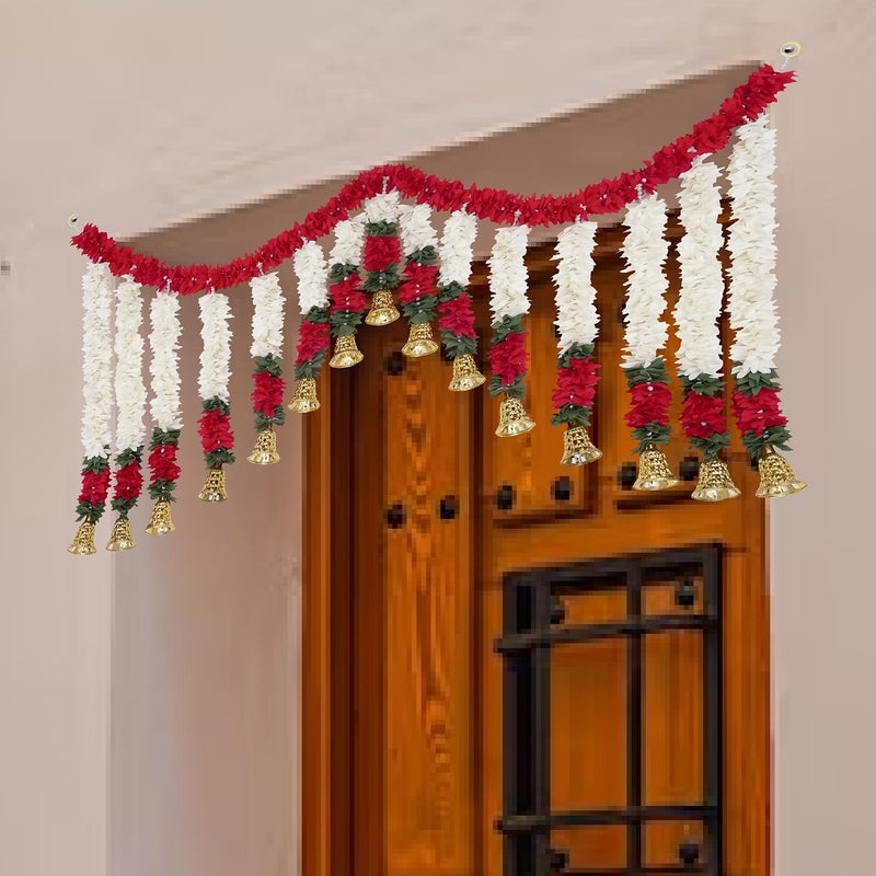 ProKart Premium Beads Decorative 3.15 feet Toran | Valance Traditional Festival Decoration | Door Hanging Ruyi, Golden Bells & Beads Wall Toran for Entrance Home, Temple & Living Room (Multi_RBT) - Image 3