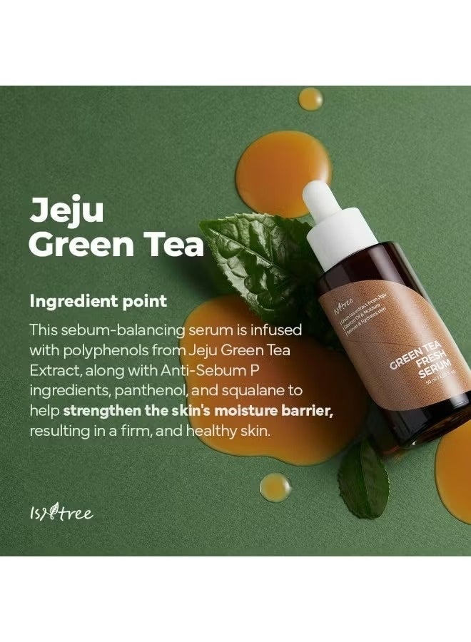 ايسنتري سيروم الشاي الأخضر المنعش للتحكم في إفراز الدهون من IsNtree للبشرة الدهنية، 1.69 أونصة سائلة - Image 3