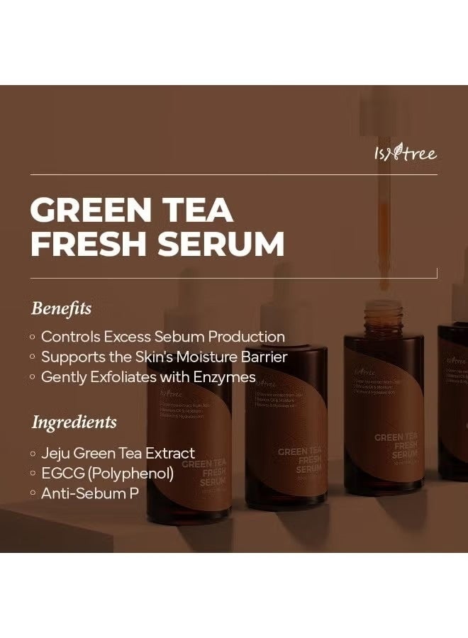 ايسنتري سيروم الشاي الأخضر المنعش للتحكم في إفراز الدهون من IsNtree للبشرة الدهنية، 1.69 أونصة سائلة - Image 2