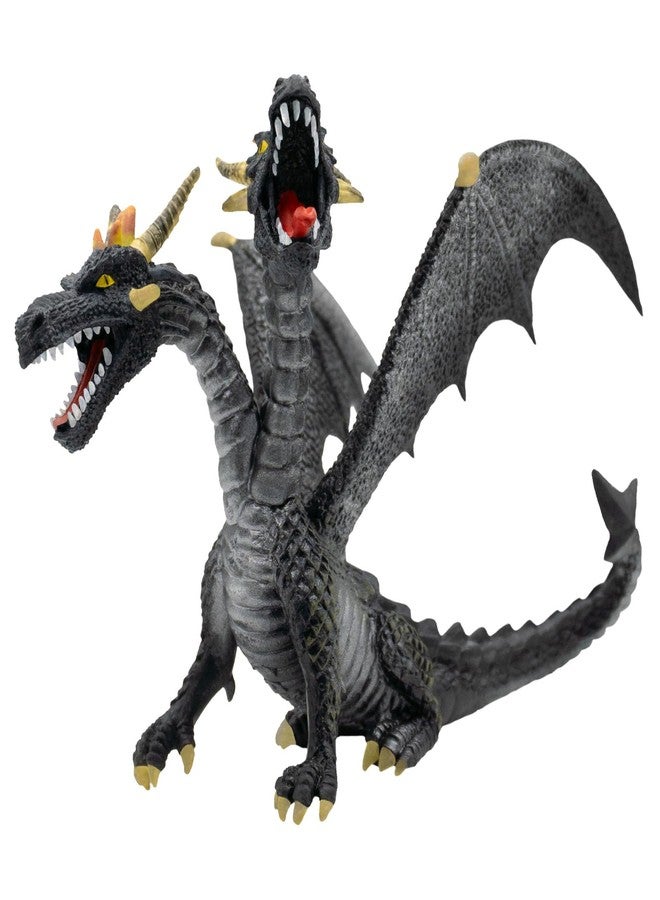 بولي لاند بوليلاند 75597 - Spielfigur, Drache mit 2 Köpfen grau, ca. طول 13,5 سم، مثالي مثل Torten-Figur، تفاصيل جيتريو، PVC مجاني، رسوم هدية للأطفال من الألعاب الخيالية - Image 1