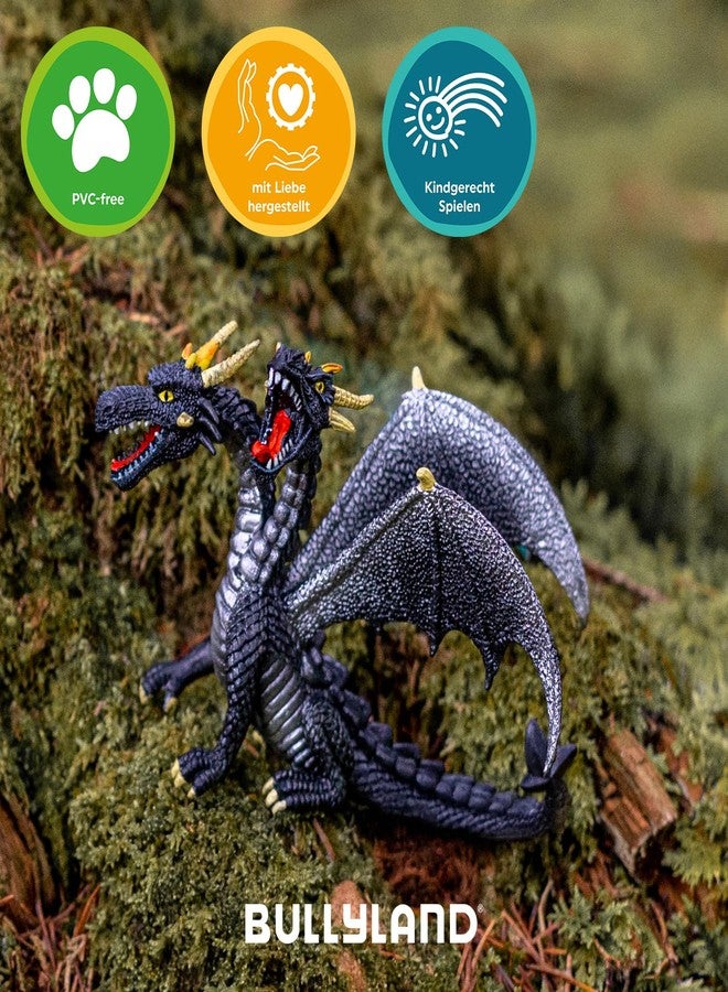 بولي لاند بوليلاند 75597 - Spielfigur, Drache mit 2 Köpfen grau, ca. طول 13,5 سم، مثالي مثل Torten-Figur، تفاصيل جيتريو، PVC مجاني، رسوم هدية للأطفال من الألعاب الخيالية - Image 2