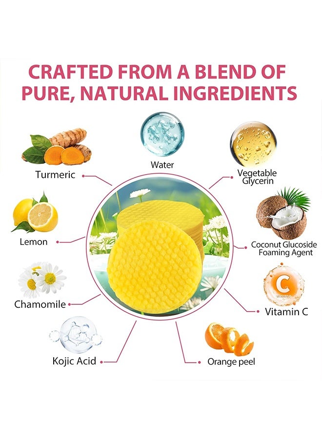 ALIVER Kojic Acid & Turmeric Cleansing Pads Cleanses  Energizes Shin for Dark Spots Turmeric Kojic Acid Cleansing Pads Helps Balance Skin Oil & Water Fade Spot Remove Excess Keratin Clean Oil Refines Pores-40PADS - Image 3