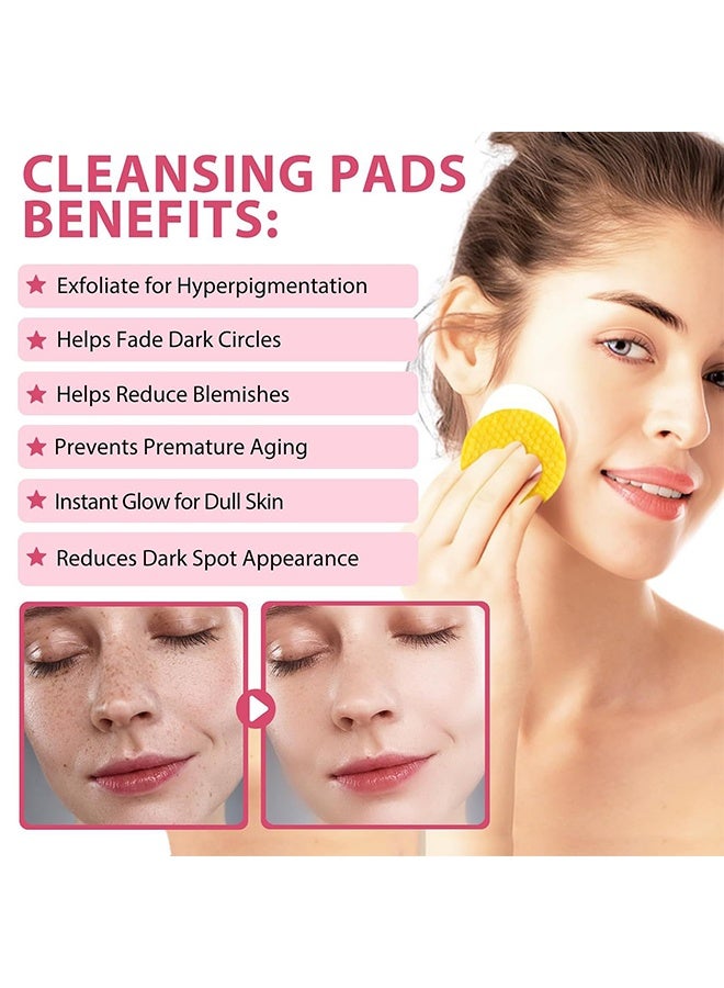 ALIVER Kojic Acid & Turmeric Cleansing Pads Cleanses  Energizes Shin for Dark Spots Turmeric Kojic Acid Cleansing Pads Helps Balance Skin Oil & Water Fade Spot Remove Excess Keratin Clean Oil Refines Pores-40PADS - Image 4
