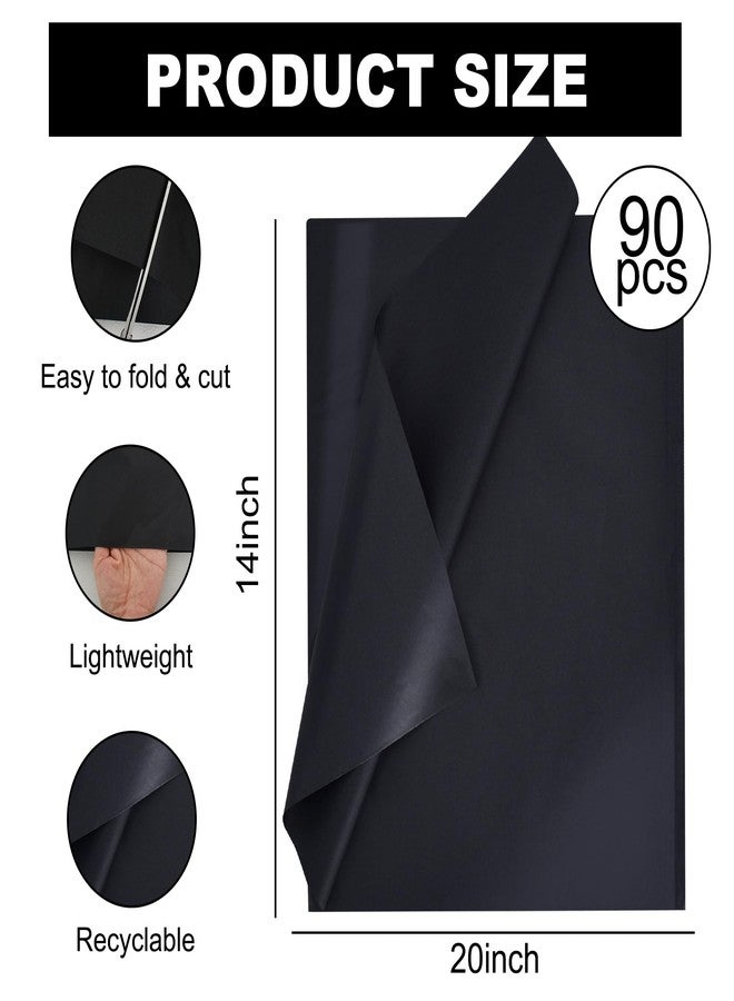 BEISHIDA ورق تغليف هالوين بيشيدا 90 ورقة، ورق تغليف أسود برتقالي بنفسجي للأكياس الهدايا، 14 × 20 بوصة لتغليف الهدايا لأعمال الهالوين اليدوية وزينة الأعياد الزهور - Image 3