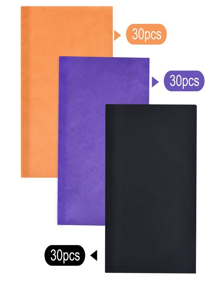 BEISHIDA ورق تغليف هالوين بيشيدا 90 ورقة، ورق تغليف أسود برتقالي بنفسجي للأكياس الهدايا، 14 × 20 بوصة لتغليف الهدايا لأعمال الهالوين اليدوية وزينة الأعياد الزهور - Image 4